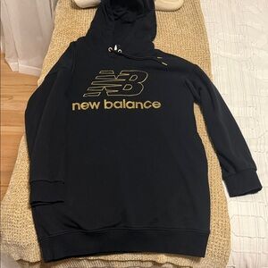 New Balance Black Hoodie with Gold Logo